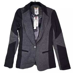 Yoana Baraschi Blazer Jacket in Charcoal and Black Size XS New With Tags